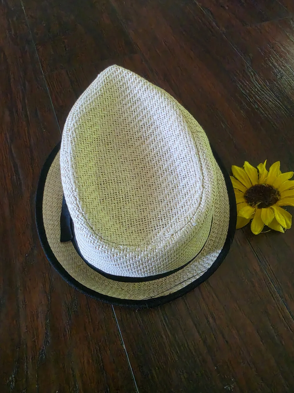 Anthropologie Children's Straw Fedora with Black Band